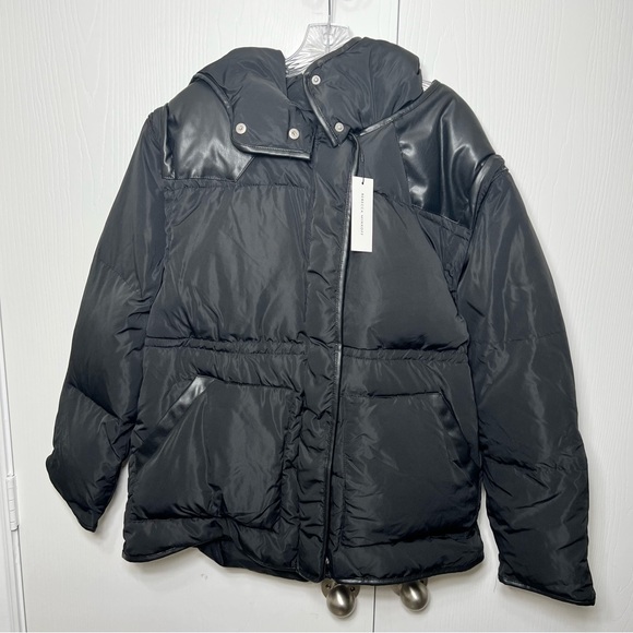 Rebecca Minkoff Black Mia Hooded Puffer Jacket Large NWT - Picture 4 of 8